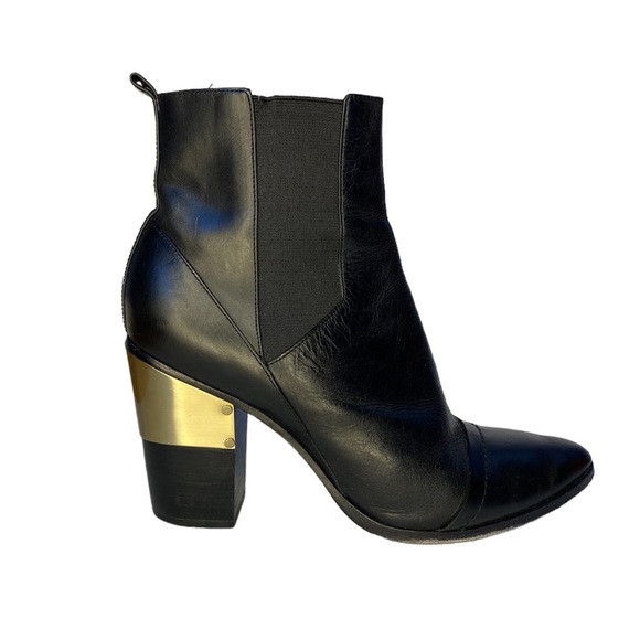 Rachel Zoe Gold Plated Ankle Boots - Picture 1 of 6